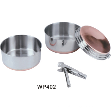 Stainless steel camping cookware set picnic pots